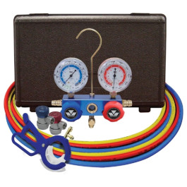 Mastercool 98661-PRO 2-Way Aluminum Manifold Gauge Set, 60 inch Hoses