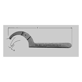 Martin 0474A Adjustable Pin Spanner Wrench, 4-1/2 to 6-1/4 Inch Capacity, Industrial Black Finish
