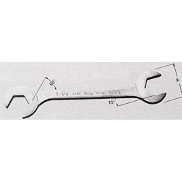 Martin 3722 Hydraulic Angle Wrench, 1-1/8 Inch Double-End Opening, 15 Degree and 60 Degree Offset