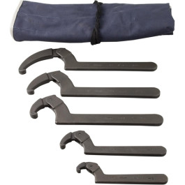 Martin SHW5K Adjustable Hook Spanner Wrench Set, 5-Piece, 3/4 inch to 8-3/4 inch, Industrial Black Finish