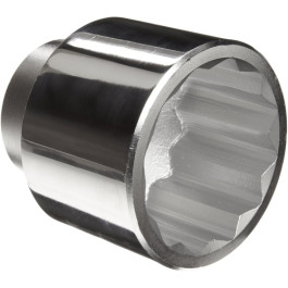 Martin X1276 Forged Alloy Steel Socket, 2-3/8 inch Type III Opening, 1 inch Power Impact Square Drive, 12-Point Standard, 3-5/16 inch Overall Length, Chrome Finish