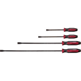 Mayhew 14065 Dominator Pro Pry Bar Set, 8", 12", 25" & 36" Curved Pry Bars, Red, 4-Piece Set