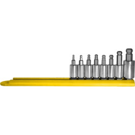 Mayhew 16022 SAE Ball Hex Socket Bit Set, Chrome Plated, 8-Piece