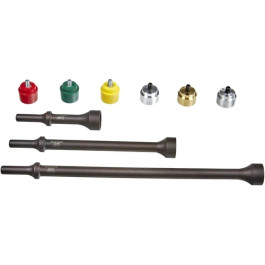 Mayhew 32026 9-Piece Pneumatic Replaceable Tip Hammer Set, .401 Shank, Black Oxide Finish