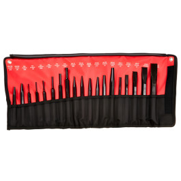 Mayhew 61019 19 PC Punch and Chisel Set, Black Oxide Finish, Kit Bag, 19 Piece