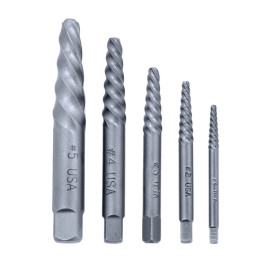 Mayhew Steel 65085 Spiral Screw Extractor Kit, 5 Piece Set, Extractor Sizes 1 Through 5, 1/8" To 3/4" Fastener Range