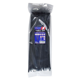 Mayhew MB14-120BLK-C Nylon Cable Ties, 14 inch, 120 lb Tensile Strength, UV Black, 100 Pack