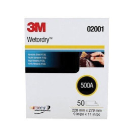 3M 02001 413Q Series Wetordry Tri-M-Ite Abrasive Sheet, 9" Width x 11" Leng