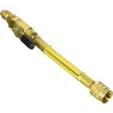 Mastercool 82495 1/2" ACME x 1/2" ACME Yellow Straight Hose with Manual Shut-Off Valve