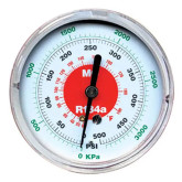 Mastercool 86500 R134a High Side Gauge, 3-1/8" Diameter, Anti-Flutter Design