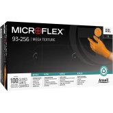 Ansell 93-256-XXL Microflex Mega Texture Nitrile Disposable Gloves, Orange,