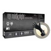 Microflex MidKnight MK-296 Black Nitrile Powder Free Exam Gloves Large, 100-Pack