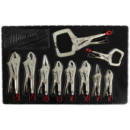 Milwaukee 48-22-3690 Torque Lock Locking Pliers Kit, 10 Piece, Curved, Stra