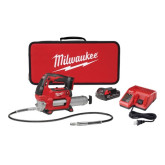 Milwaukee 2646-21CT M18 18V Lithium-Ion Cordless Grease Gun 2-Speed with (1) 1.5Ah Batteries, Charger, Tool Bag