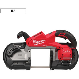 Milwaukee 2929-20 M18 FUEL Deep Cut Band Saw, 5" x 5" Cut Capacity, Tool On
