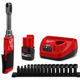 Milwaukee 3050-21 M12 FUEL INSIDER Extended Reach Box Ratchet Kit, 60 ft-Po
