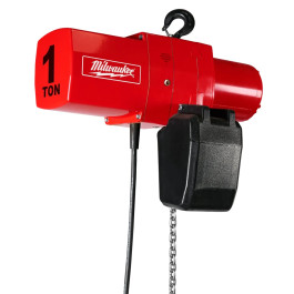 Milwaukee 9565 1 Ton Electric Chain Hoist, 10 Foot Lift Height, 16 Feet Per