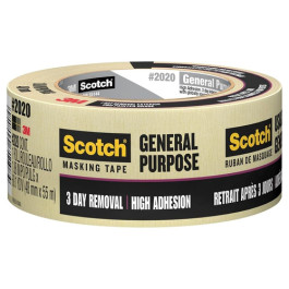 3M 2020-48MP Scotch Contractor Grade Masking Tape, 1.88" Width x 60.1 Yard