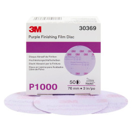 3M 30369 260L Series Abrasive Disc, 3" Diameter, P1000 Grit, Hook and Loop,