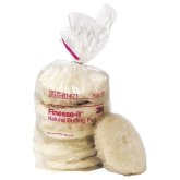 3M Finesse-It 81471 Natural Buffing Pad, 5-1/4" Dia., Wool, Hook Loop, 5-Pa