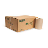Morcon Tissue Morsoft R12350 Hard Roll Paper Towels, 8" Width, Kraft, 350 Feet/Roll, 12 Rolls
