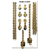 Mo-Clamp 6000 Chain Accessory Board, Includes 3/8” Grab Hooks, Slip Hooks, and Chains