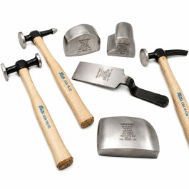 Martin 647K Body and Fender Repair Tool Set, Wood Handles, 7 Piece
