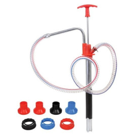 Milton 353 Hand Pump, for Pail Spouts, 7 Adapters, 48" Hose, Non-Drip Tip
