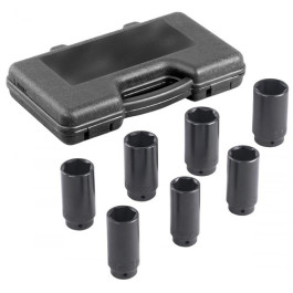 OTC 4547A Axle Nut Socket Set, 7-Piece, Extra-Long 1/2" Drive Chrome Molybdenum Sockets