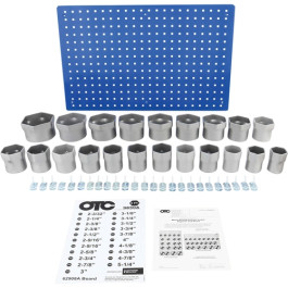 OTC 9850A 6-Point Truck Wheel Bearing Locknut Socket Set with Tool Board, 3