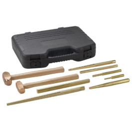 OTC 4629 Master Brass Hammer and Punch Set,9-Piece,  Brass-Head Hammers & Hardened Punches
