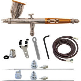 Paasche TG-3AS Talon Airbrush Set, Double Action Gravity Feed, 0.25 mm, 0.38 mm, 0.66 mm Heads, Fan Aircap