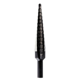 IRWIN 10231 Unibit Step Drill Bit, 1/8" to 1/2" Hole Sizes, 1/32" Increments