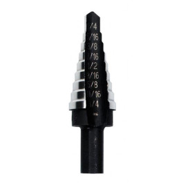 IRWIN 10233 Unibit E Step Drill Bit, 1/4 to 3/4" Hole Sizes, 9 Steps