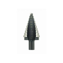 Irwin 10235 Unibit High Speed Steel Fractional Self-Starting Step Drill Bit #5, 1/4 inch to 1-3/8 inches, 1/8 inch Steps, 10 Hole Sizes