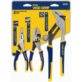 IRWIN Hanson 2078704 Tools Vise-Grip Pliers Set 3?Piece Traditional Slip?Joint Long?Nose Groove Joint
