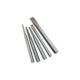 Platinum Tech 99802 5-Piece Punch and Chisel Set, Resharpenable Chisels, Re
