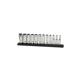 Platinum Tech 99812 Metric Deep Spline Socket Set, 1/4" Drive, 4 mm to 15 m