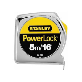 Stanley 33-158 PowerLock Tape Measure, 5 m, 16 ft, 3/4 Inch Blade, Metric And Imperial
