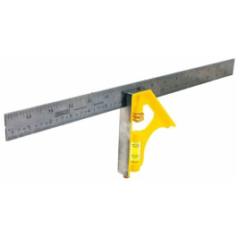 Stanley 46-131 16" Blade Combination Square, Die Cast Metal Handle, Level Vial, Built In Scriber