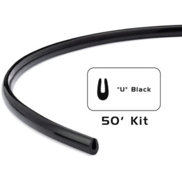 Cowles Custom 39211 U-DR Flex Door Black Edge Molding, Black, 50 ft Length Kit