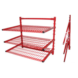 Pro-Tek EQ-300BSR Parts Cart with 3 Adjustable Shelves, 40" x 24", Steel Construction, Powder-Coated Finish