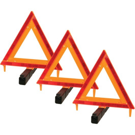 Wilmar W1498 Emergency Dot Warning Triangle Set, 3 Pack, With Travel Case
