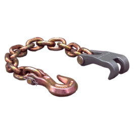 Mo-Clamp 4151 Clevis and Single Claw Hook with 18" Chain, 3/8" Grade 70, 6,600 lbs Load Limit