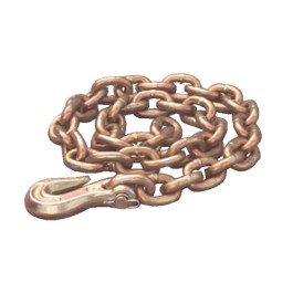 Mo-Clamp 6006 Chain 3/8" x 6' Length with 6210 Alloy Clevis Grab Hook, Yellow Dichromate Plated, Heat-Treated Steel