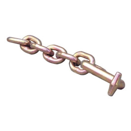 Mo-Clamp 6311 Ford T Hook with 3/8" by 12" Chain, Gold Finish, 5 Ton Capacity