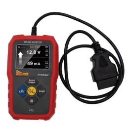 Power Probe PPDRAW Parasitic Draw Monitor, OBDII Connection, Bluetooth App, 10 amp Smart Battery Output