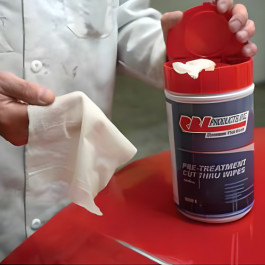 RBL Products 5001 Pre-Treatment Cut Thru Wipes Canister for Metal Surfaces, 9 inches x 9 inches, Canister of 100