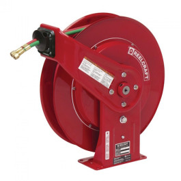 Reelcraft 7850OLP 1/2" x 50' Heavy-Duty Spring Retractable Hose Reel, 300 PSI, for Air and Water Applications