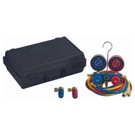 Robinair 48510 R134a Aluminum Manifold Hose Kit, 2-Valve with 72-Inch Hoses and 90degrees Manual Couplers